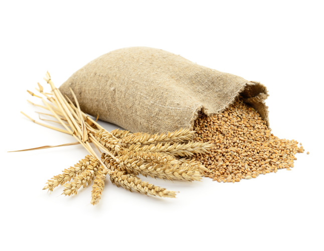 saco de cereal y ramas cereal